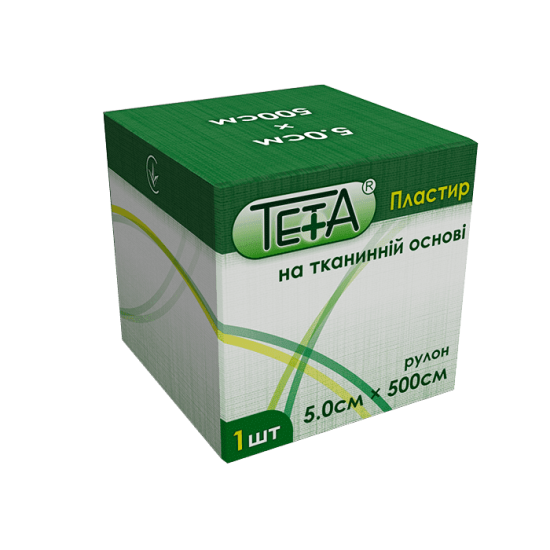 Пластир на тканинній основі в рулонах Teta®, розмір 5,0х500см